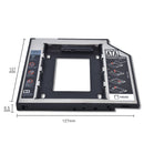 TISHRIC Kunststoff-Aluminium Universal 9.5/12.7mm SATA 3.0 2. Festplatten-Caddy 2.5" SSD CD DVD zu HDD Gehäuse CD-ROM ODD Optibay