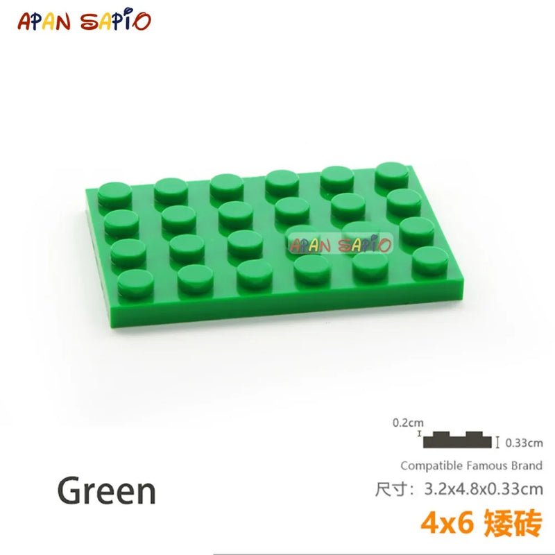 5pcs/lot DIY Blocks Building Bricks Thin 4X6 Educational Assemblage Construction Toys for Children Size Compatible With Brand