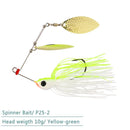 1pcs TSURINOYA 7g/10g Spinner Bait with Brass Fishing Spoon Lure Metal Jig Jigging lure Swimbait Spinnerbait