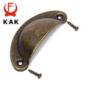 KAK 2PCS Retro Metal Kitchen Drawer Cabinet Door Handle And Furniture Knobs Handware Cupboard Antique Brass Shell Pull Handles