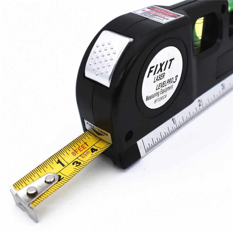 Vertical Horizontal Laser Level Tape Adjustable Standard Ruler Cross Lines Measuring Instrument With Tripod