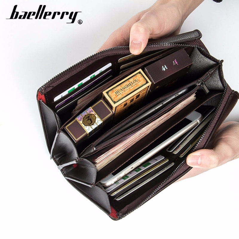 Baellerry Men Clutch Bag Large Capacity Men Wallets Cell Phone Pocket Passcard Pocket High Quality Multifunction Wallet For Men