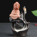 Buddha Backflow Incense Burner Ceramic Tower Bullet Incense Base Censer for Home Office Teahouse Use Home Decor