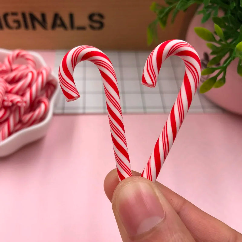 Hot Selling Cute Kawaii Christmas Candy Cane for Crafts Making, Phone Deco, Scrapbooking, DIY Accessories