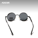 KDEAM Steampunk Sunglasses Men Round Sun Glasses Women Baroque Carved Legs All-matching Size With Box KDA372