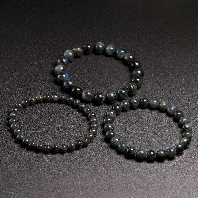 Natural Dark Grey Labradorite Stone bracelet Men Natural Stone Bracelets DIY Handmade Fine Jewelry for Woman Lover's Gift