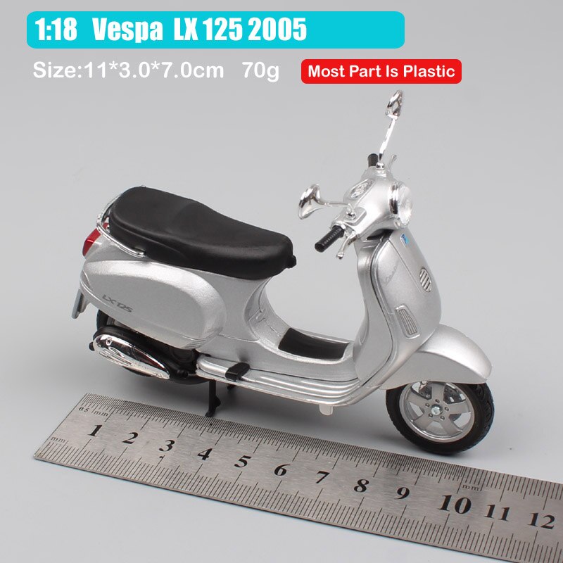 1:18 scale Piaggio Vespa Scooter 98 PK 125 GTR P150X 300 MP5 Primavera GTS motorcycle moto bike diecast vehicles toys model kids