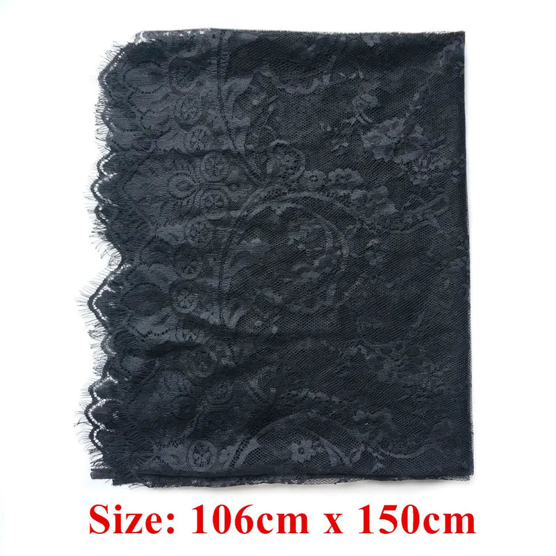 Black Lace Fabric Cloth Flower Pattern Embroidered Wedding Gown Appliques Mesh Trims Sew On Patch For Dress DIY Decoration