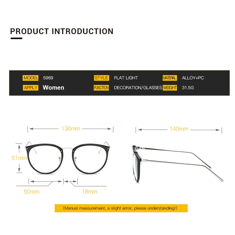 Fashion Optical Eyeglasses Frame myopia Full Rim Metal Women Spectacles Eye glasses Oculos de Grau Eyewear Prescription Eyewear