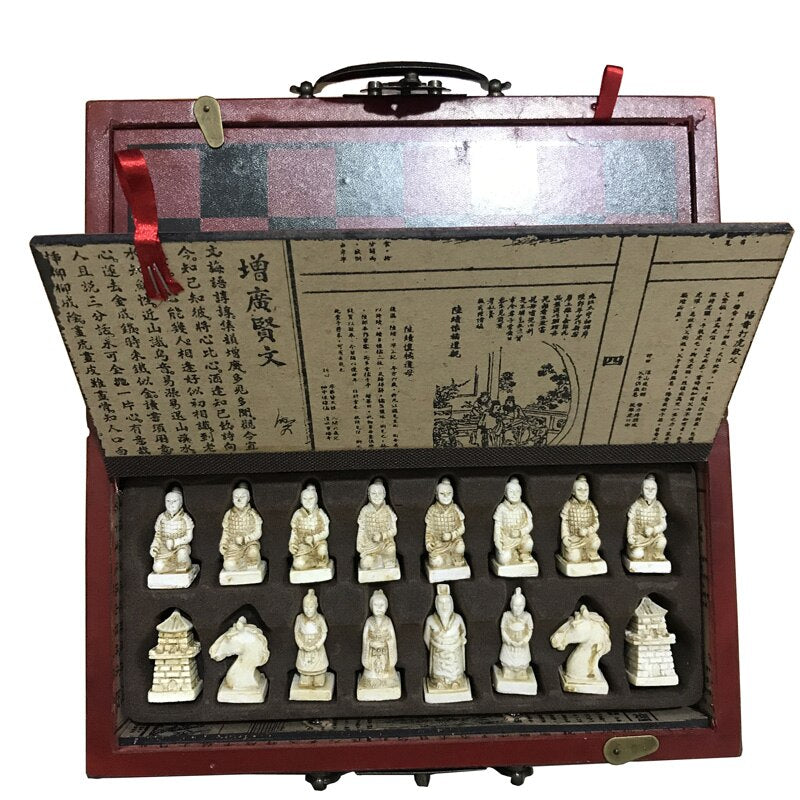 Professional International Chess Game Version Wooden Chess Classic Standard Folding Antique terracotta chess board game qenueson