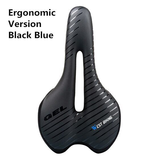 WEST BIKING Bicycle Saddle with Tail Light Thicken Widen MTB Bike Saddles Soft Comfortable Bike Hollow Cycling Bicycle Saddle