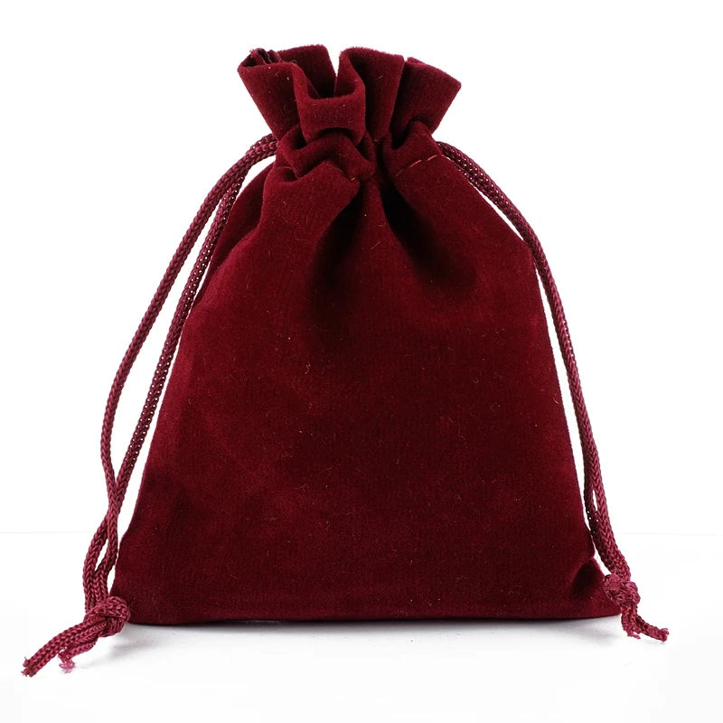 100Pcs/lot 5*7cm Velvet Drawstring Pouch Bag with Jewelry Bag Christmas Wedding Gift Bags & Pouches With Velvet bags wholesale