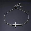 NEWBUY Classic AAA+ Cubic Zirconia Cross Charm Bracelets For Women Adjustable Copper Chain Bracelet & Bangle Dropship Jewelry