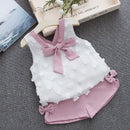 Humor Bear Baby Girl Clothes Fashion New Girls Clothing Sets Kids Clothes Toddler Girl Cute Bow T-shirt+ Pants Summer Set