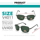VIVIBEE Classic Rectangle Style Men's Polarized Sunglasses Retro Square Polarizing Sun Glasses for Male UV400 Eyewear