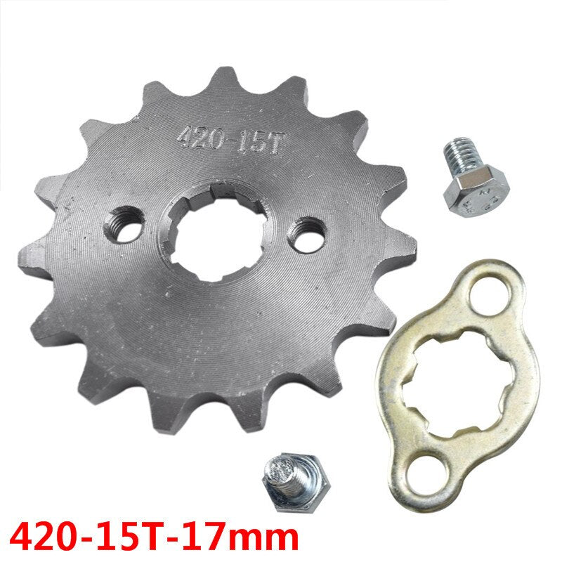 TDPRO 420 Chain 14T/15T/16T/17T 17MM Front Engine Sprocket Cog Fit Motorcycle ATV Gokart 50cc 70cc 90cc 110c 125cc Pit Dirt Bike