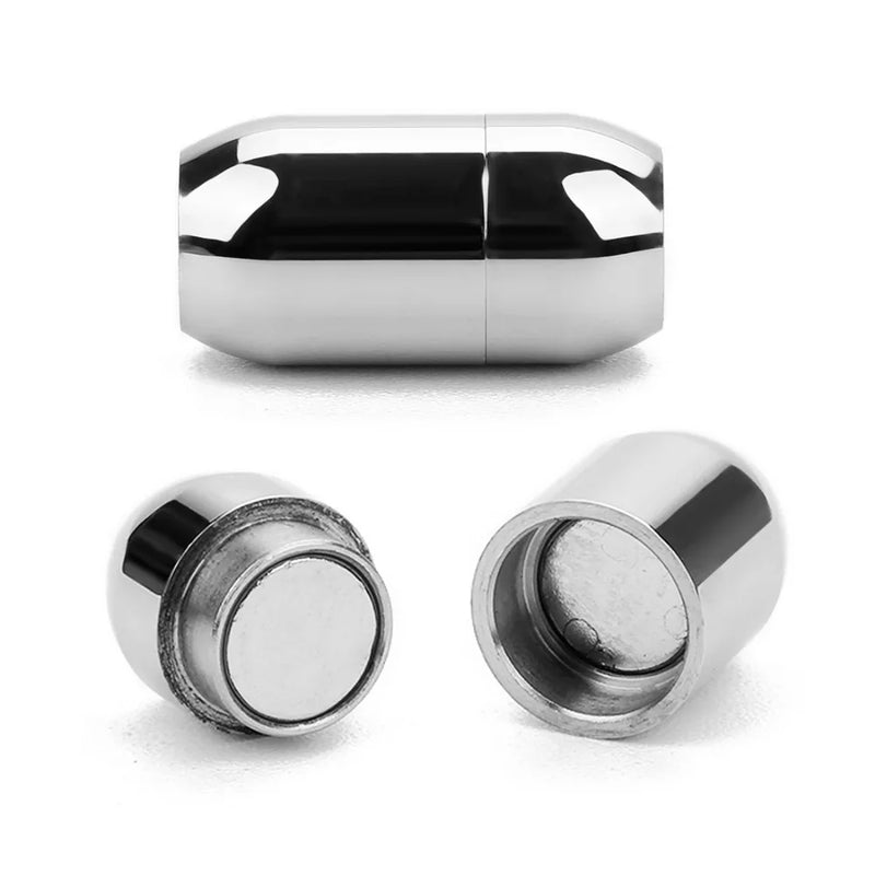 strong magnet 3/4/5/6/8mm Stainless Steel Magnetic Clasps for Leather Cord Bracelet Connectors End Caps For Jewelry Making