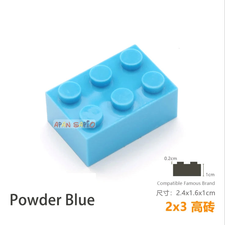 10pcs/lot DIY Blocks Building Bricks Thick 2X3 Educational Assemblage Construction Toys for Children Size Compatible With Brand