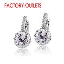 Fast Shipping Luxury Colorful Genuine 925 Sterling Silver Jewelry AAA Cubic Zirconia Hoop Earrings For Women Factory Price