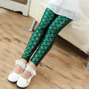 Mermaid Scale Printing Spring Summer Kids Baby Girls Leggings Skinny Children Pants 2-12Y