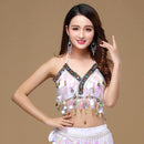 Sequin Halter Bra Top Belly Dance Boho Festival Top Clubbing Tribal Bra BH Top Bellydance Sequins Beaded Bra