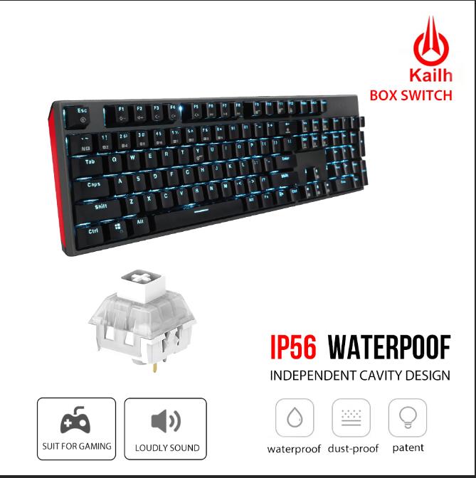 HEXGEARS GK705 104 Keys Waterproof Kailh BOX Switch Mechanical Keyboard Hot Swap LOL Mechanical Gaming Keyboard