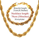 U7 Stainless Steel 9MM Twisted Rope Chain Necklace Set Wholesale Chain Necklace And Bracelet Men Jewelry Sets S840