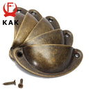 KAK 2PCS Retro Metal Kitchen Drawer Cabinet Door Handle And Furniture Knobs Handware Cupboard Antique Brass Shell Pull Handles