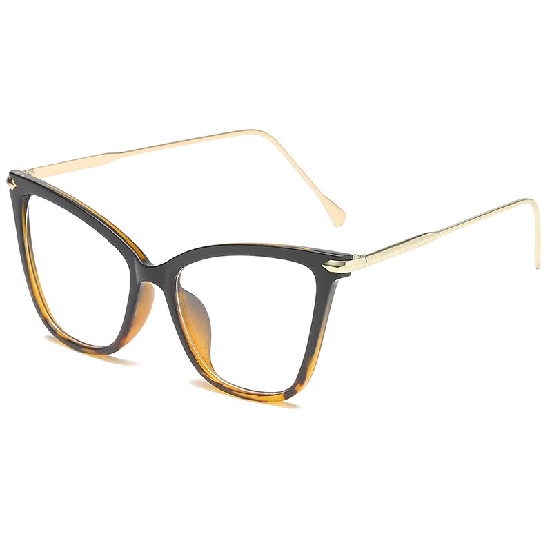 Oulylan 2022 Cat Eye Glasses Frames Women Fashion Myopia   Spectacles Frame Clear Lens Fake Glasses Men Vintage Optical Eyewear