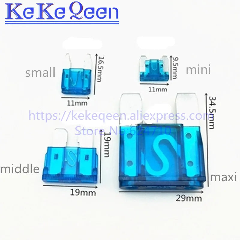 Inser Auto Car Fuse 1A 2A 3A 5A 7.5A 10A 15A 20A 25A 30A 35A 40A 50A 60A 70A 80A 90A 100A 120A ZINC Pins Mini Small Medium Max