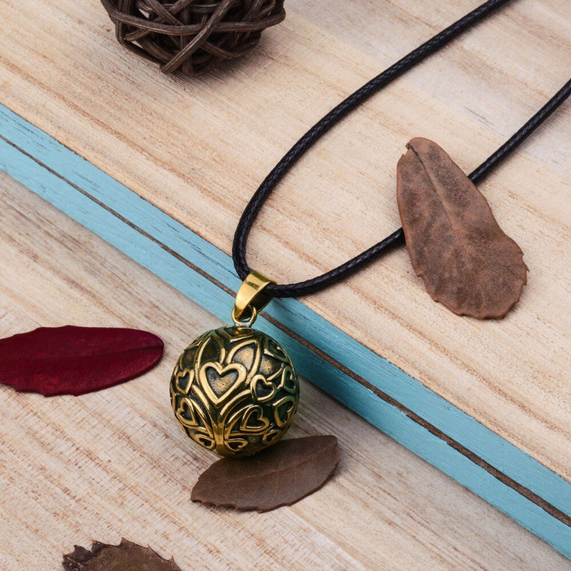 Eudora Copper Vintage Heart Tree Mexican Harmony Bola Ball  Pendant Necklace for Pregnancy Baby Vintage fine Jewelry N14NB327