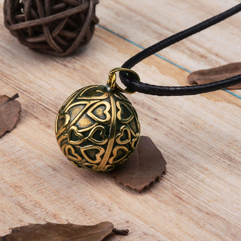 Eudora Copper Vintage Heart Tree Mexican Harmony Bola Ball  Pendant Necklace for Pregnancy Baby Vintage fine Jewelry N14NB327