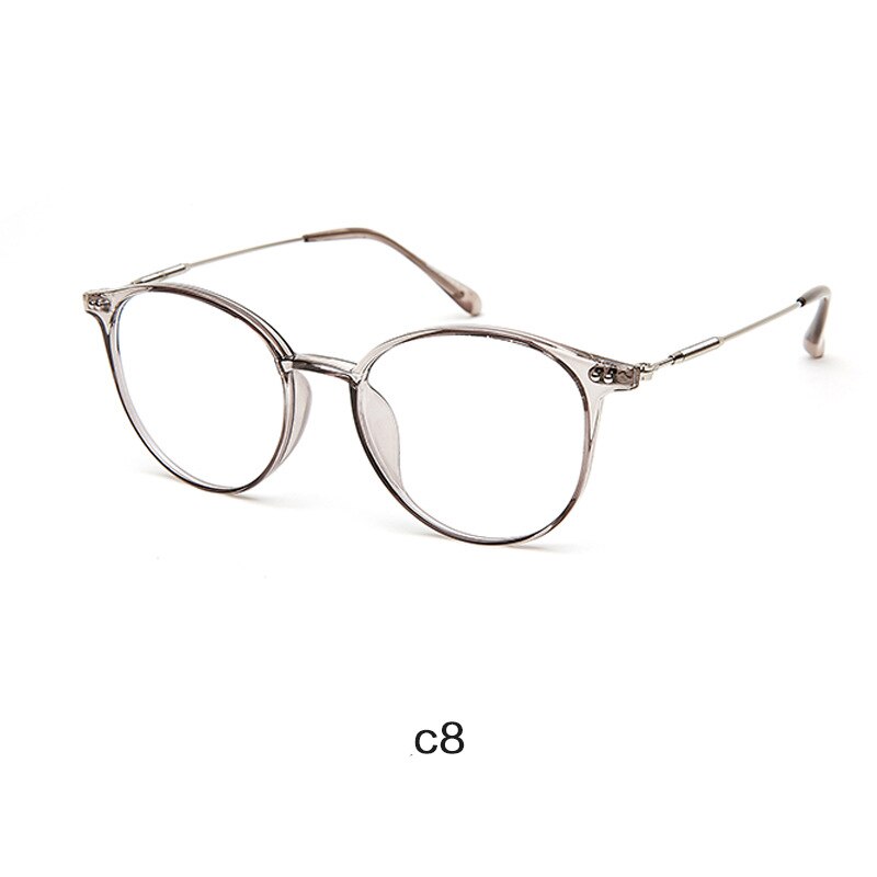 Acetate Unisex Solid Alloy Glasses Frame Women  Prescription Glasses  Fashion Designer Metallic Circle Glasses Myopia Glasses