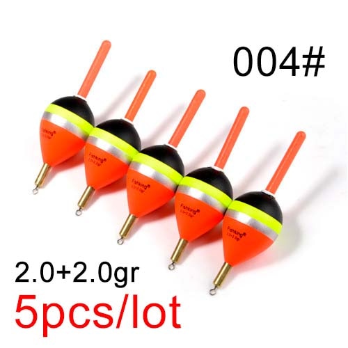 FISH KING 5pcs Barguzinsky Fir Float 2.0+2.0gr/3.0+2.0gr/4.0+2.0gr/5.0+2.0gr Copper Fishing Float Vertical Buoy Fishing Tackle