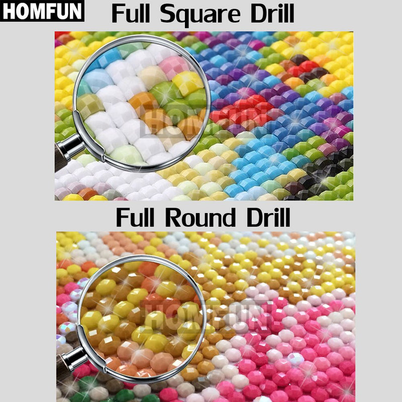 HOMFUN Full Square/Round Drill 5D DIY Diamond Painting "Animal color tiger" Embroidery Cross Stitch 3D Home Decor A10721