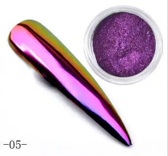 0.2g/ Box Glitter Magic Mirror Dust Powder Chameleon Aurora Nail Art Chrome Pigment Nail Decoration