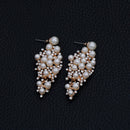 TREAZY Gold Color Bridal Drop Earrings Simulated Pearl Crystal Statement Earrings for Women Wedding Party Jewelry Gift