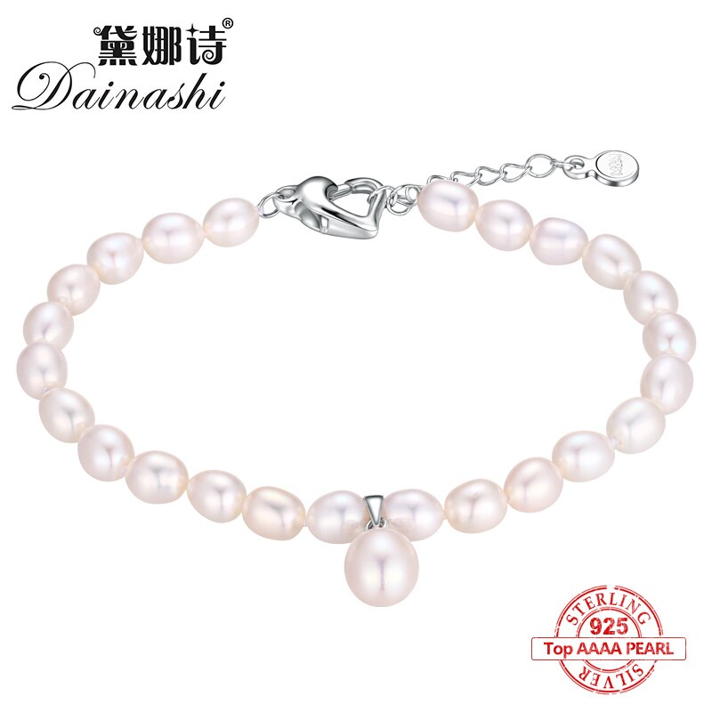 Dainashi 2019 925 Sterling Silver Natural Freshwater Pearl Fine Jewelry for Women Elegant Earrings and Necklace and Bracelet Set