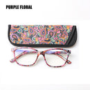 SOOLALA Printed Anti Blue Light Blocking Filter Glasses Women Eye Protection Computer Glasses Optical Frame Prescription