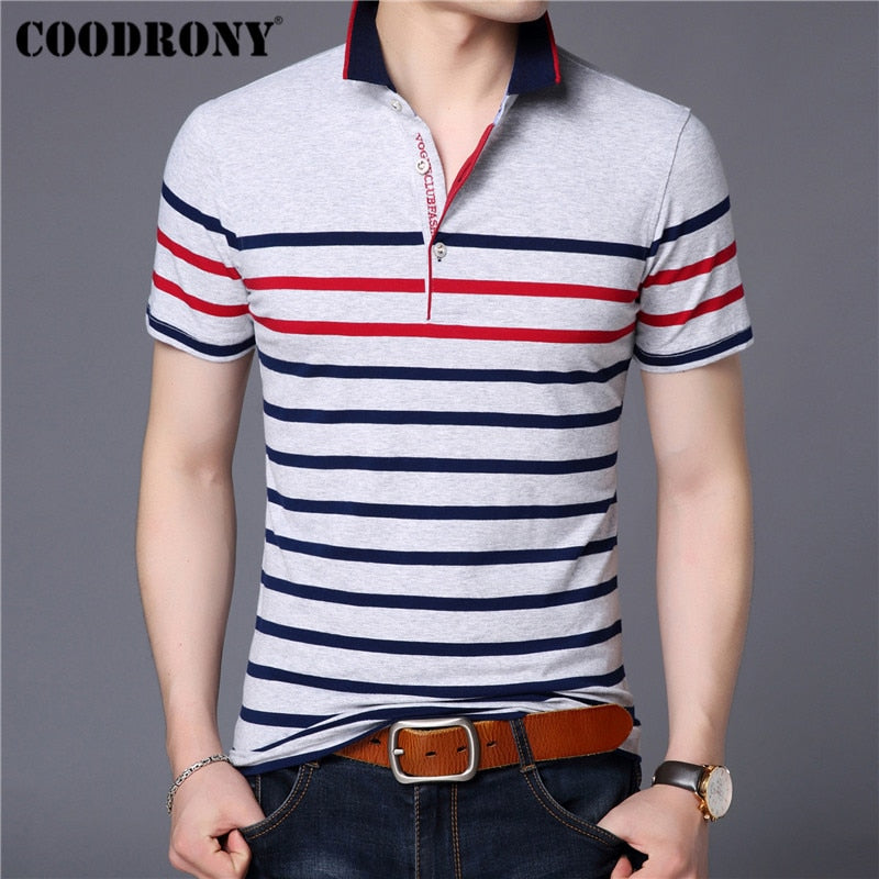 COODRONY Cotton T Shirt Men Short Sleeve T-Shirt Men Summer Social Business Casual Men&