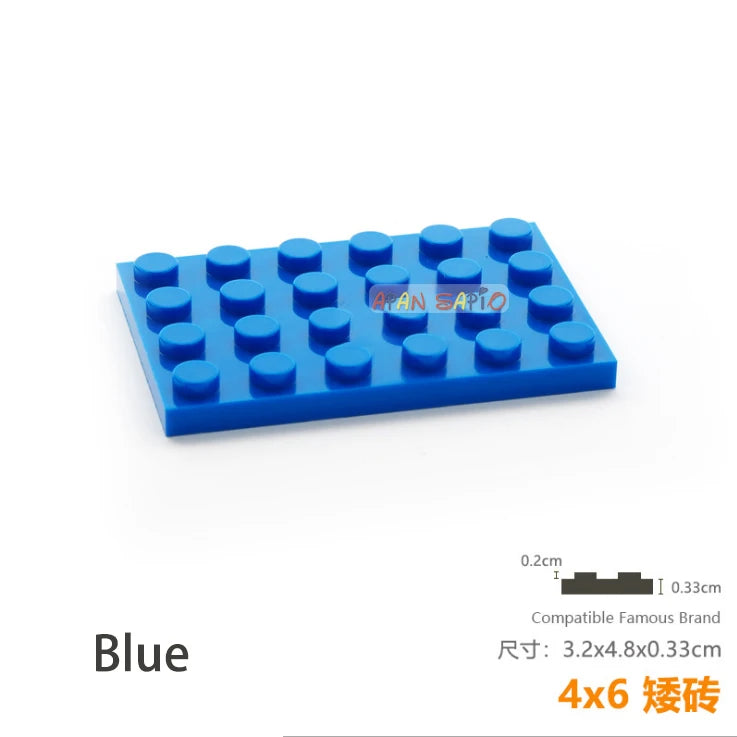 5pcs/lot DIY Blocks Building Bricks Thin 4X6 Educational Assemblage Construction Toys for Children Size Compatible With Brand