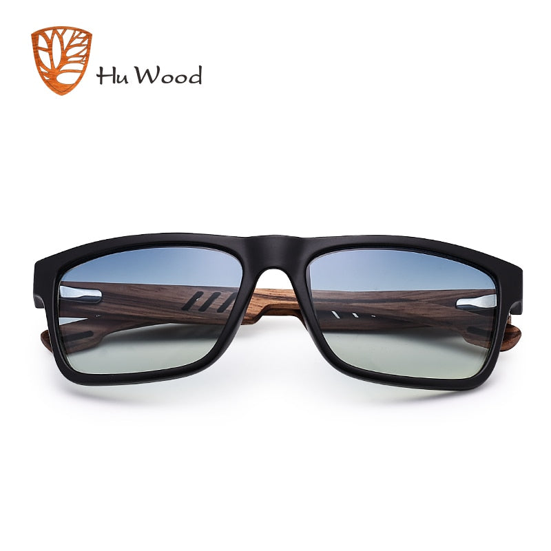 HU WOOD Brand Design Zebra Wood Sunglasses For Men Fashion Sport Color Gradient Sunglasses Driving Fishing Mirror Lenses GR8016