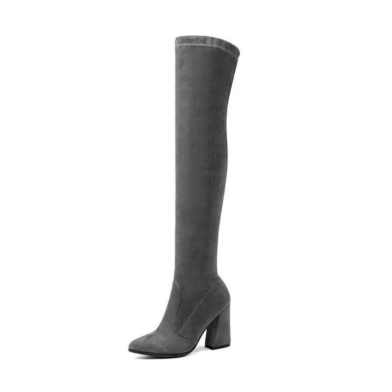 QUTAA 2021 Women Over The Knee High Boots Fashion All Match Pointed Toe Winter Shoes Elegant All Match Women Boots Size 34-43