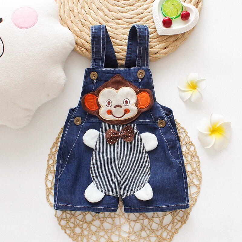 1 2 3T Baby Clothing Boys Girls Jeans Overalls Shorts Toddler Infant Denim Rompers Cute Cartoon Bebe Pants Summer Bib Clothes