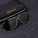LMAOCLAN Brand Aluminium Magnesium Polarized Gold Sunglasses Men UV400 Classic Male Square Glasses Driving Eyewear Gafas Oculos