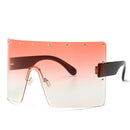 Trend Oversized Sunglasses Women Men Rivet Sun Glasses One-piece Windproof Goggles Mirror Sun Glass UV400 OversizedSunglasses
