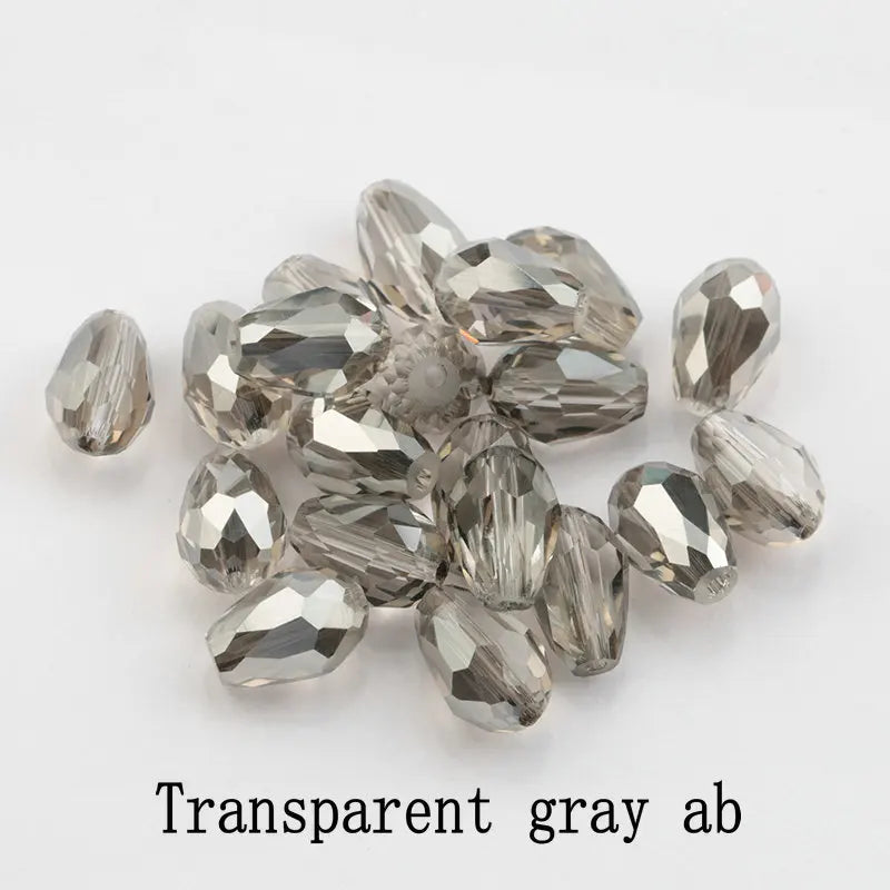 60/70PCS 8/10mm Crystal Tear Drop Shape Beads for Jewelry Making Waterdrop AB Glass Beads Loose Jewellery Beads DIY Bracelets