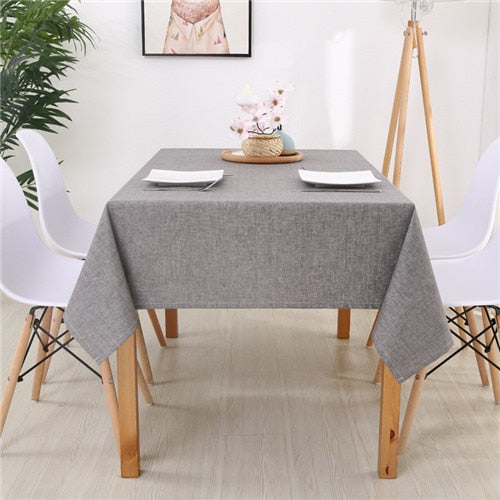 Decorative Table Cloth Rectangular Tablecloths Dining Table Cover Solid Color Cotton Linen Tablecloth Dining Table Cover