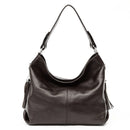 Zency Leather handbags Genuine For Women Fashion Tassel Hobo Bag Crossbody Plain Color Real Cowhide Leather Large Shopper Bag