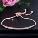 CWWZircons Simple Fashion Brand Ladies Jewelry Rose Gold Color Bar Cubic Zirconia Ring and Bracelet Sets for Women T332